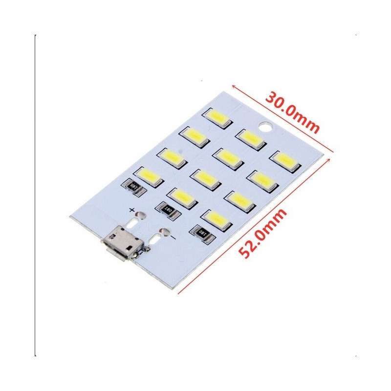 Módulo placa 12 Led por micro USB ou soldável 5VDC