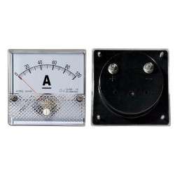 Amperímetro de painel analógico (0...100A DC) 80x80mm (Necessário Shunt)