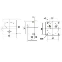 Amperímetro de panel analógico (0...100 A DC) 80x80 mm (se requiere derivación)
