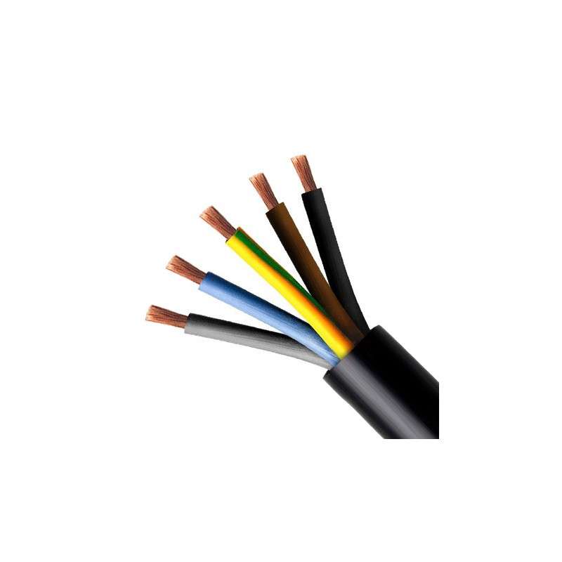 Stranded electric cable round  FVV 5x1.5mm² Black - H05VV-F 5G1.5
