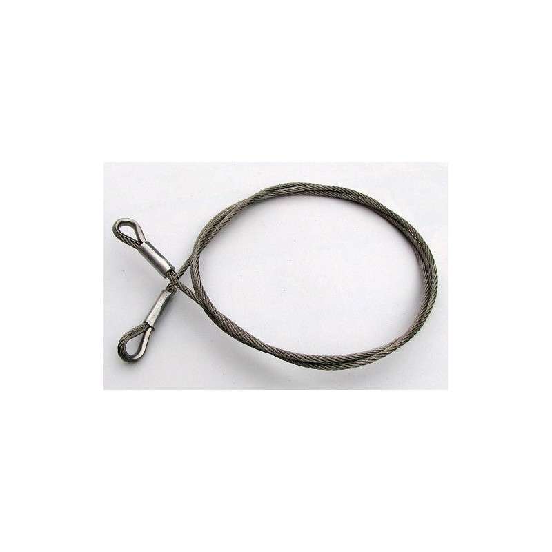 Cable de acero 2 mm, 6 m, extremos de dedal