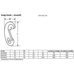 Spring Hook (Carabiner) - smooth: 10 cm