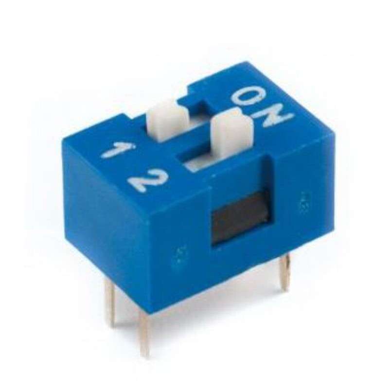 Interruptor DIP (DIP-switch) 2 vias ON-OFF RM2.54mm