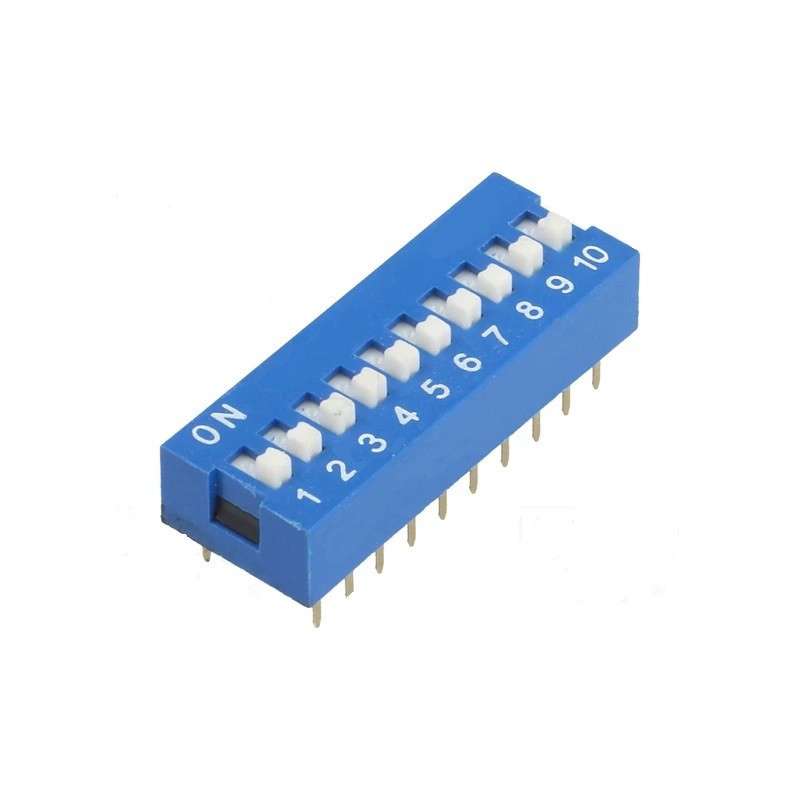 Interruptor DIP (DIP-switch) 10 vías ON-OFF RM2.54mm