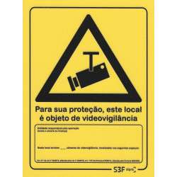 Placa de señalización para videovigilancia(con número de cámaras) (portuguesa) - 150x200mm