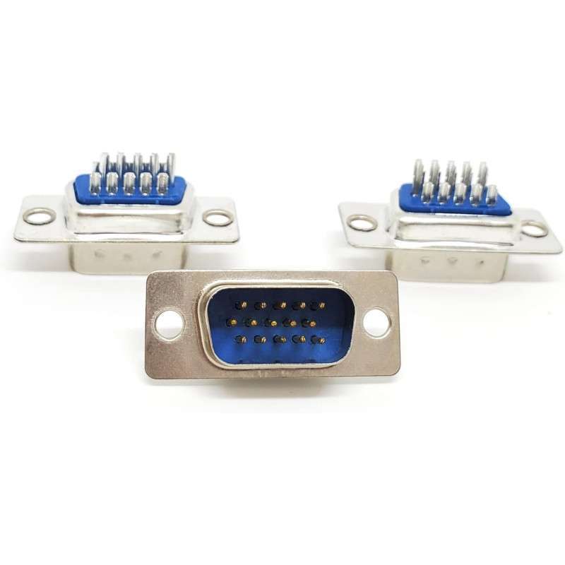 D-Sub HD15 male pin plug (VGA) - for soldering in cable