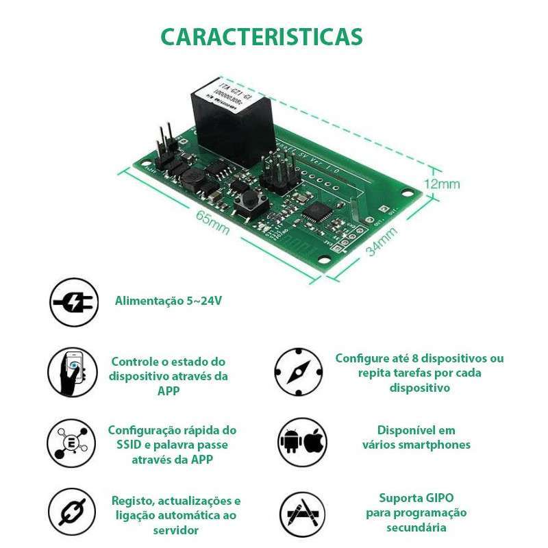 Módulo de desarrollo WiFi universal - Sonoff SV