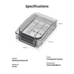 Caja estanca transparente PC V0 para dispositivos Sonoff - Sonoff Waterproof Box R2