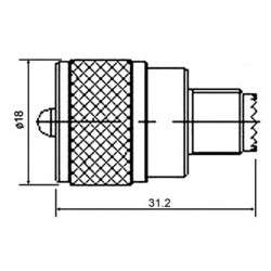 Mini UHF female / male UHF (PL) adapter