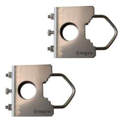 TAGRA SIX-282 STAINLESS STEEL MAST CLAMPS 28 MM (x2)