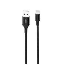 Cable USB-A - Lightning 2.4A - con revestimiento de nailon - negro - 1,0m - XO NB143