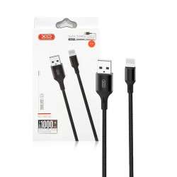 USB-A cable - Lightning 2.4A - with Nylon coating - black - 1.0m - XO NB143