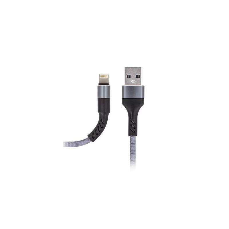 Cabo USB-A - Lightning 2.0A - revestido a nylon - 1.0m - Maxlife MXUC-01