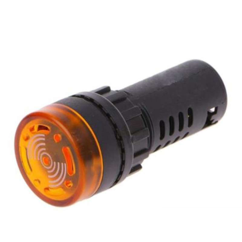 Orange LED indicator 22 mm, 220V with buzzer
