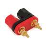 Conector banana hembra doble de panel (Rojo / Negro) Dorado