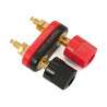 Conector banana hembra doble de panel (Rojo / Negro) Dorado