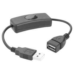 Cabo USB-A Macho / USB-A Fêmea com interruptor