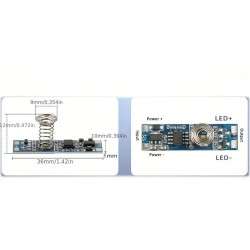 Controlador Dimmer Touch para tiras LED 12VDC 4A para perfiles de alum