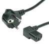 Angled Schuko Power Cable - IEC C13 (3 pins) angled female - 2.0m
