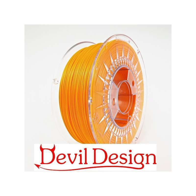 Filamento 3D - PETG 1.75mm - Naranja Transparente - 1Kg - Devil Design
