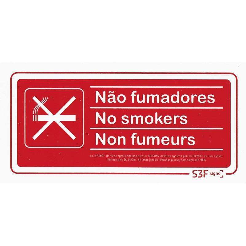 Señal de prohibición de fumar en PVC ''No Smokers'' - 200x100 mm