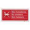 Placa de sinalização PVC de proibição ''Não fumadores'' - 200x100mm