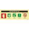 Photoluminescent sign board for CO2 fire extinguisher - 240x85mm