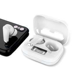 Stereo Bluetooth Headphones Dual Pod Earbuds COOL URBAN Lcd White