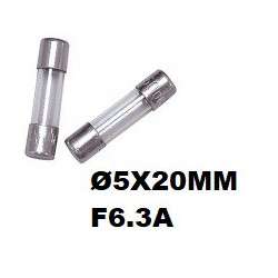 Fast glass fuse Ø5x20mm F6.3A 250VAC