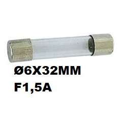 Fast glass fuse Ø6x32mm F1,5A 250VAC