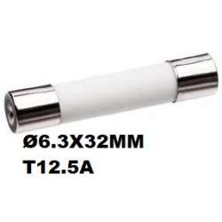 Ceramic fuse slow Ø6.3x32mm T12.5A 500VAC