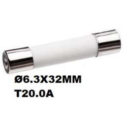 Ceramic fuse slow Ø6.3x32mm T20.0A 500VAC