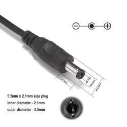 Fonte de alimentação 24V/1A/24W C: 5.5X2.1MM