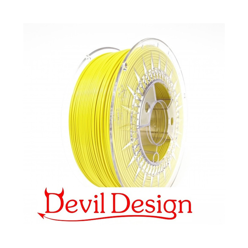Filamento 3D - 1.75mm PLA - Amarillo - 1Kg - Devil Design