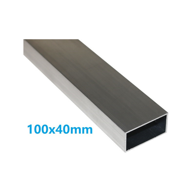 100 x 40 x 1.8 x 2000 mm Tubo rectangular de aluminio