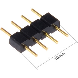 4-pin male-to-male adapter for 10mm RGB connections