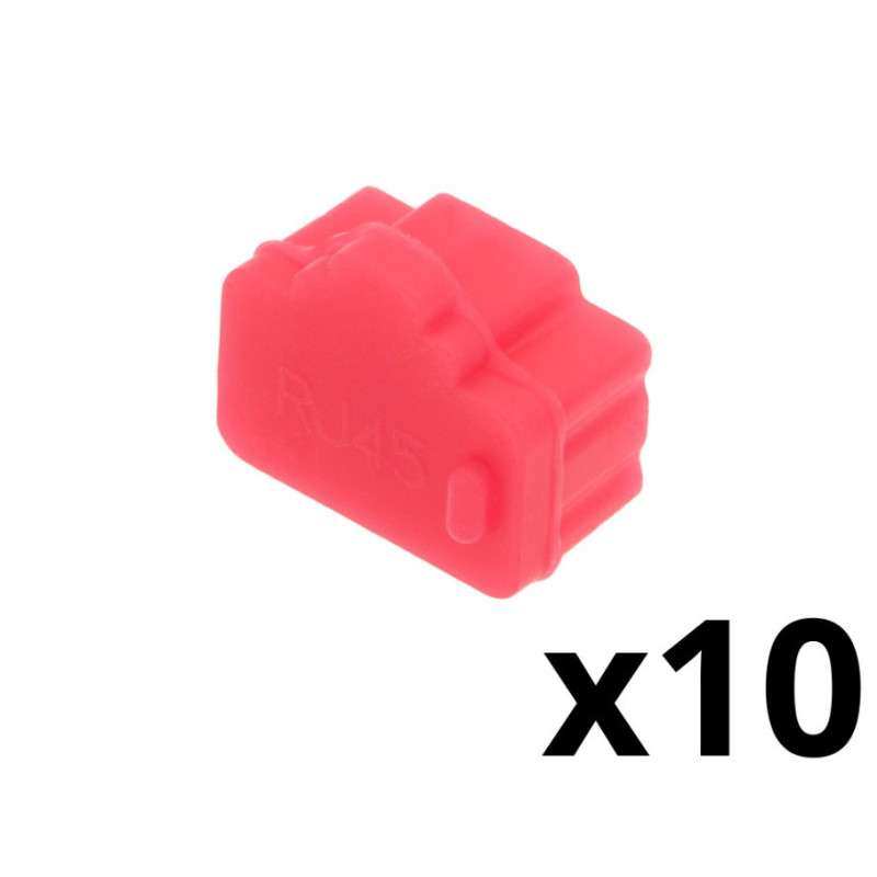 Silicone protector for RJ45 plug - Red - Blister of 10 Units