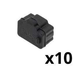 Tampa de Silicone para ficha RJ45 - Cor preta - Blister de 10 Unidades