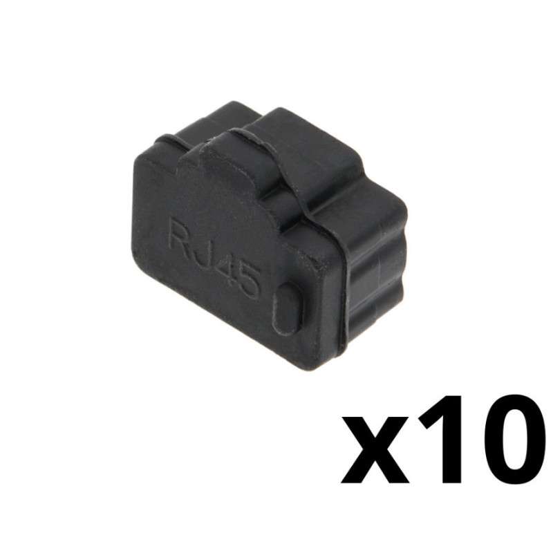 Silicone protector for RJ45 plug - Black Color - Blister of 10 Units