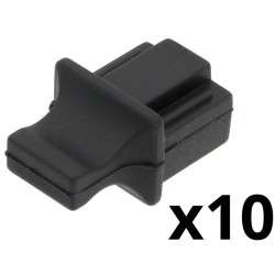 Silicone Protective Cap for RJ45 Plug with Handle - Black Color - Blis