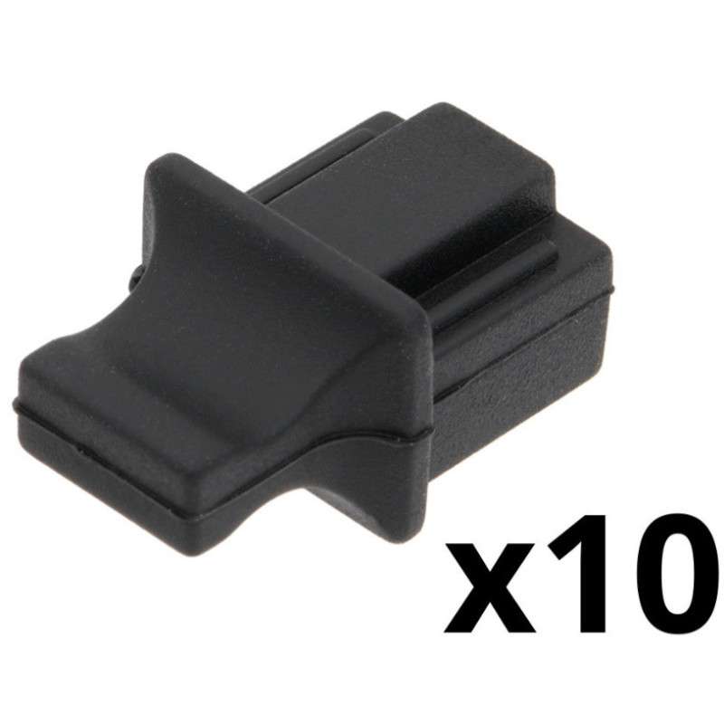 Silicone Protective Cap for RJ45 Plug with Handle - Black Color - Blis