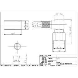 Ficha SMA 90º macho - cravar - para cabo RG174