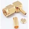 SMA 90º male plug - crimp - for RG174 cable