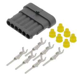 Superseal plug 1.5 - 6 pins (1x6) IP67 waterproof male (with terminals