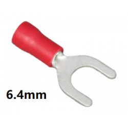 Red Insulated Fork Terminal  (0.5-1.5mm²) 6.4mm
