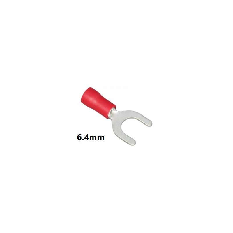 Red Insulated Fork Terminal  (0.5-1.5mm²) 6.4mm