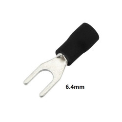 Black Insulated Fork Terminal  (2.5-4.0mm²) 6.4mm