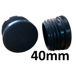 Round inner cap 40MM PVC Black
