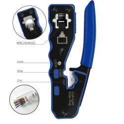 Compact pliers for RJ45 pass-through cable