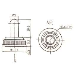 Protective cover for M6 threaded toggle switches - black